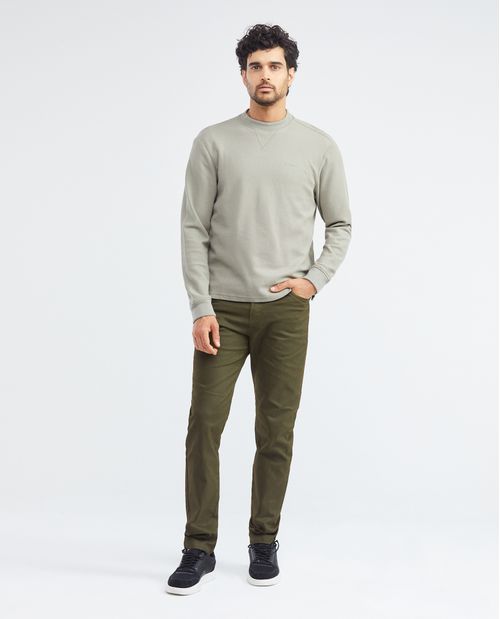 Buzo de Hombre, Cerrado Cuello Redondo - Tipo Sweatshirt Estampado de Marca Tono a Tono