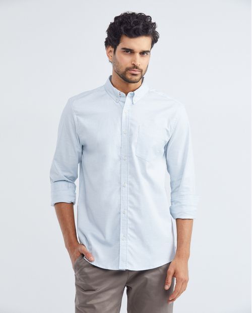 Camisa de Hombre, Classic Fit Manga Larga - Cuello Button Down