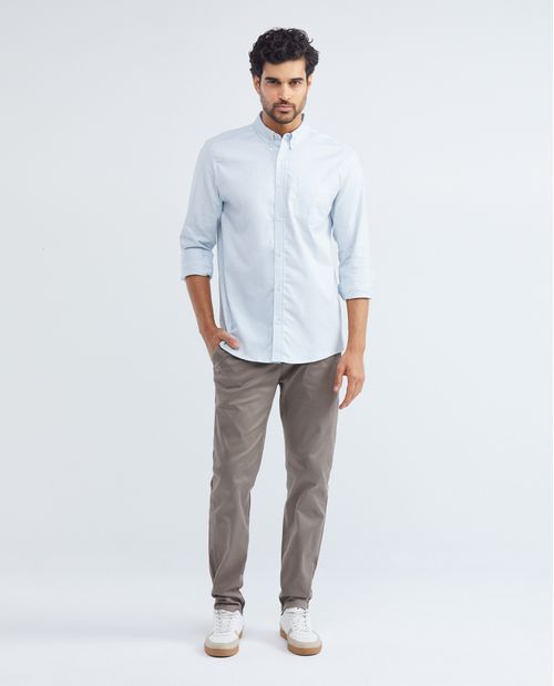 Camisa de Hombre, Classic Fit Manga Larga - Cuello Button Down