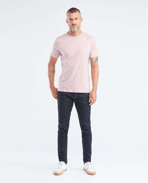 Camiseta Básica de Hombre, Slim Fit Cuello Redondo - 100% Algodón
