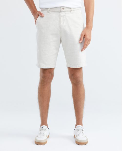 Bermuda de Hombre, Regular Fit - Algodón + Viscosa + Lino