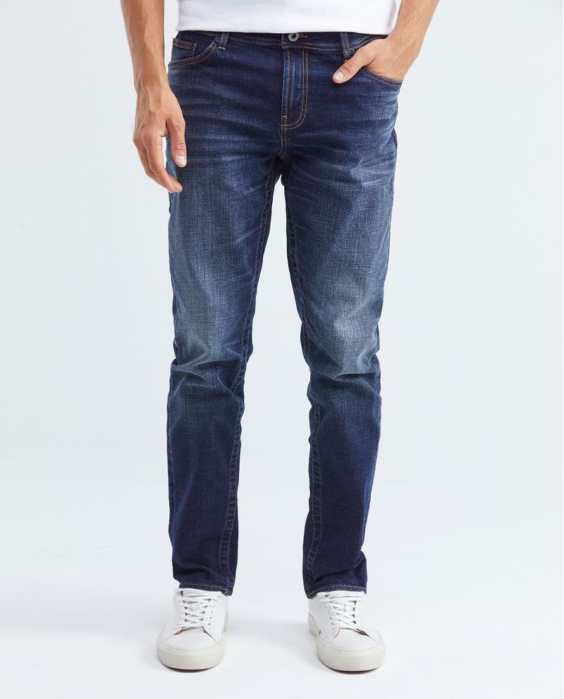 Jean de Hombre Slim Fit Famous Bota Slim Azul Oscuro Vintage Compra Online