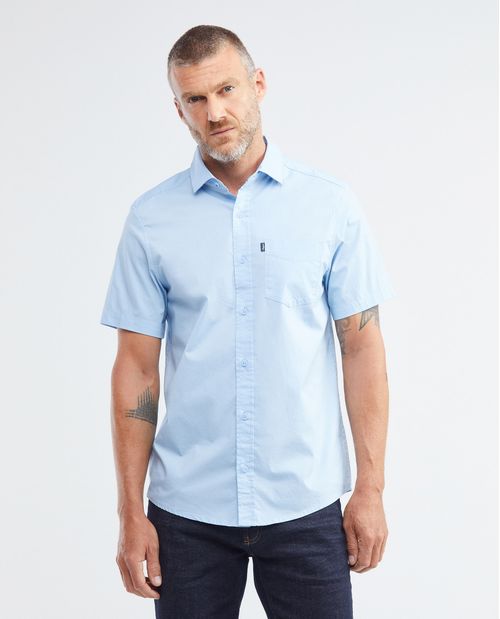 Camisa de Hombre, Slim Fit Manga Corta - Básica con Bolsillo