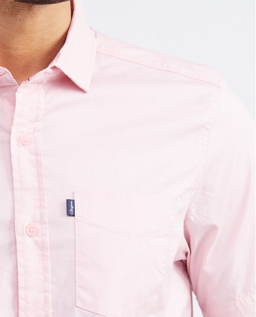 Camisa de Hombre, Slim Fit Manga Corta - Básica con Bolsillo