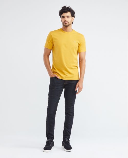 Camiseta Básica de Hombre, Slim Fit Cuello Redondo - 100% Algodón