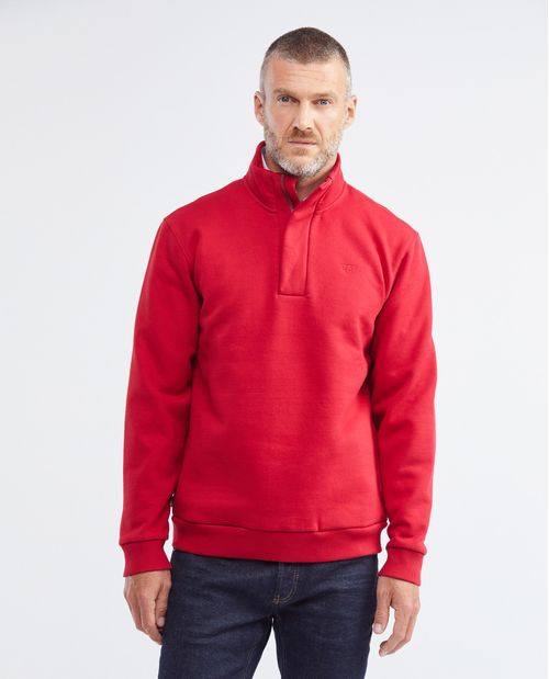 Buzo de Hombre, Cerrado Media Perilla con Cierre - Bordado de Marca Tono a Tono