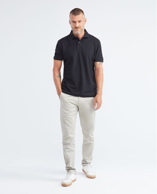 Camiseta de Hombre Tipo Polo, Classic Fit Manga Corta - Piqué 100% Algodón Textura Galleta