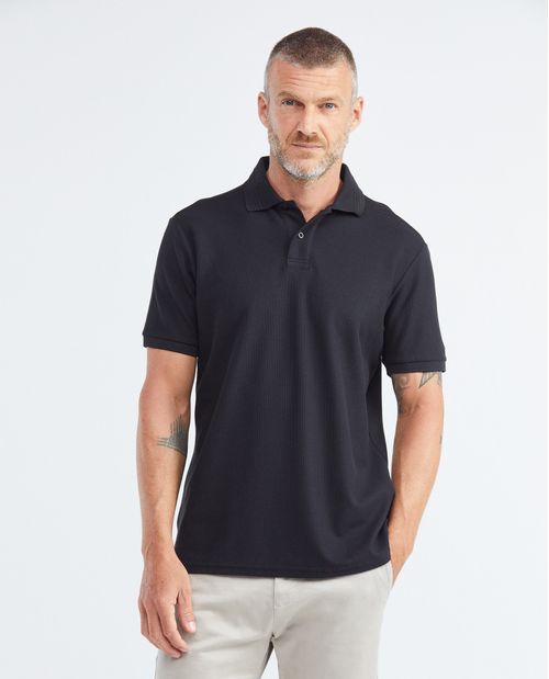 Camiseta de Hombre Tipo Polo, Classic Fit Manga Corta - Piqué 100% Algodón Textura Galleta