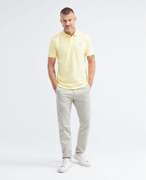 Camiseta de Hombre Tipo Polo, Slim Fit Manga Corta - Piqué Algodón + Elastano