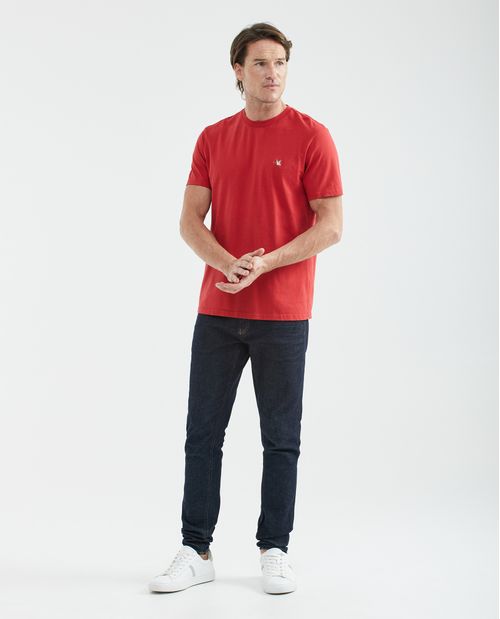 Camiseta Básica de Hombre, Slim Fit Cuello Redondo - 100% Algodón