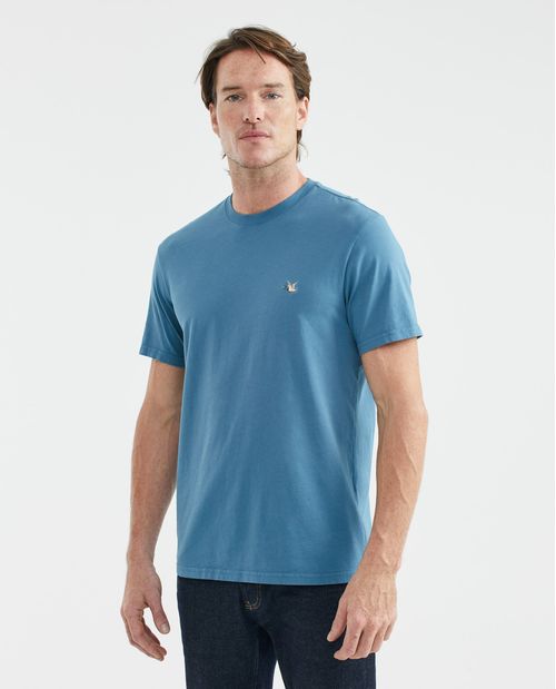 Camiseta Básica de Hombre, Slim Fit Cuello Redondo - 100% Algodón