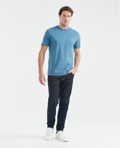 Camiseta Básica de Hombre, Slim Fit Cuello Redondo - 100% Algodón