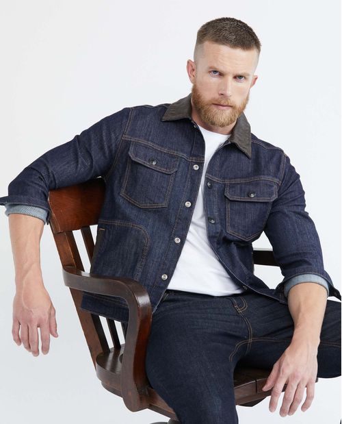Chaqueta de Hombre en Denim, Tipo Trucker Straight Fit - Heritage Azul Oscuro