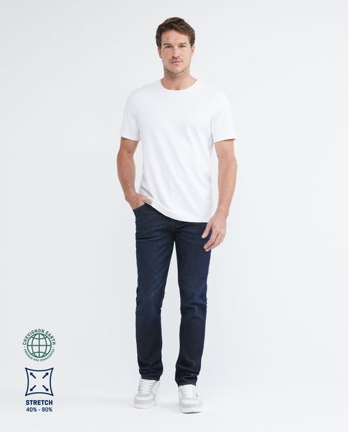 Jean de Hombre Straight Fit, Morrison, Bota Slim - Azul Ultra Oscuro