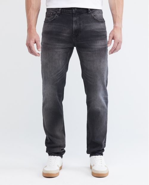 Jean de Hombre Straight Fit, Morrison, Bota Slim - Gris Oscuro