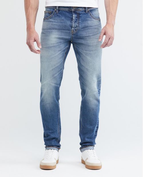 Jean de Hombre Super Slim Fit, Rider, Bota Super Slim - Selvedge Azul Medio