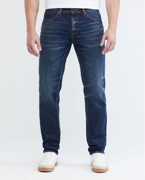 Jean de Hombre Slim Fit, Famous, Bota Slim - Azul Oscuro Vintage
