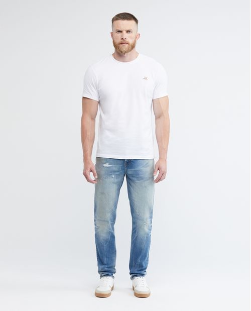 Jean de Hombre Straight Fit, Morrison, Bota Slim - Heritage Azul Claro