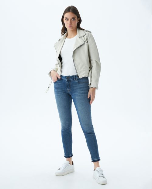 Jean de Mujer Low Rise, Rusty, Bota Skinny - Azul Medio