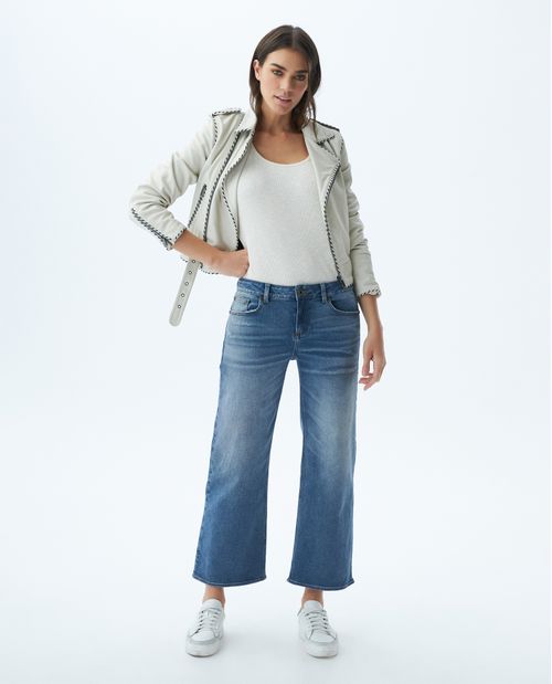 Jean de Mujer Low Rise, Rusty, Bota Relaxed - Azul Medio