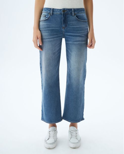 Jean de Mujer Low Rise, Rusty, Bota Relaxed - Azul Medio