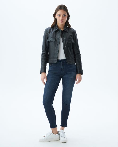 Jean de Mujer High Rise, Cosmo, Bota Skinny - Azul Ultra Oscuro