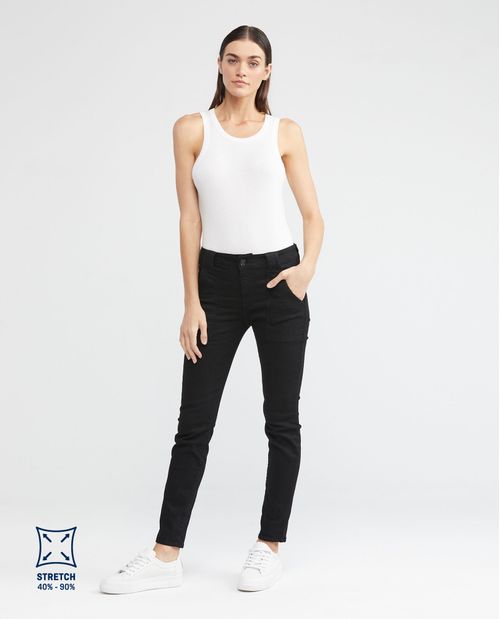 Jean de Mujer High Rise, Cosmo, Bota Skinny - Gris Oscuro