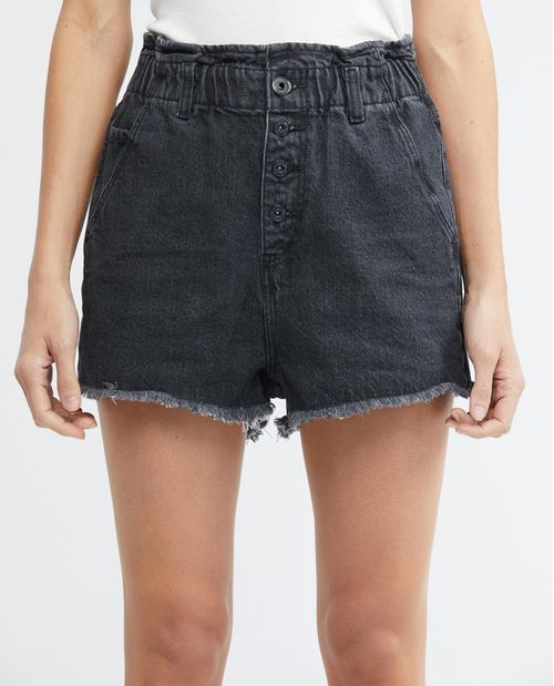 Short de Mujer en Denim, High Rise - Gris Oscuro