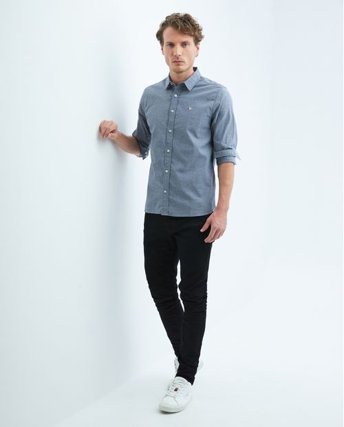 Camisa de Hombre, Slim Fit Manga Larga - Oxford 100% Algodón
