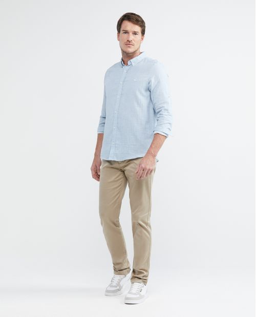 Camisa de Hombre, Slim Fit Manga Larga - Doble Tela