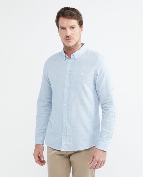 Camisa de Hombre, Slim Fit Manga Larga - Doble Tela