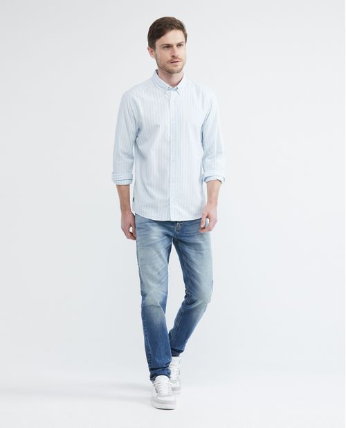 Camisa de Hombre, Slim Fit Manga Corta - Rayas