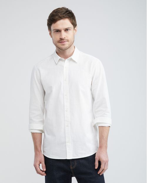 Camisa de Hombre, Slim Fit Manga Larga - Detalles Internos