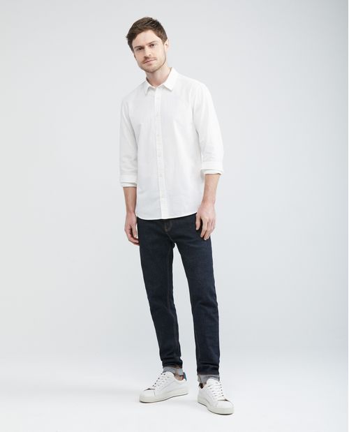 Camisa de Hombre, Slim Fit Manga Larga - Detalles Internos