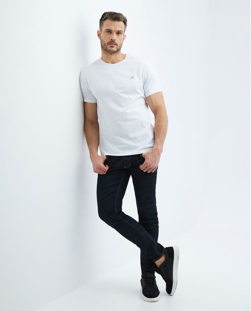 Camiseta Básica de Hombre, Slim Fit Cuello Redondo - 100% Algodón