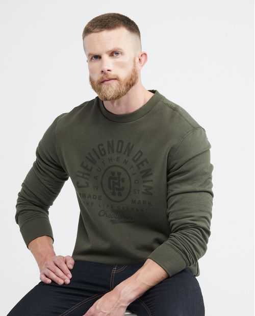 Buzo de Hombre, Cerrado Cuello Redondo - Gráfico Alta Densidad