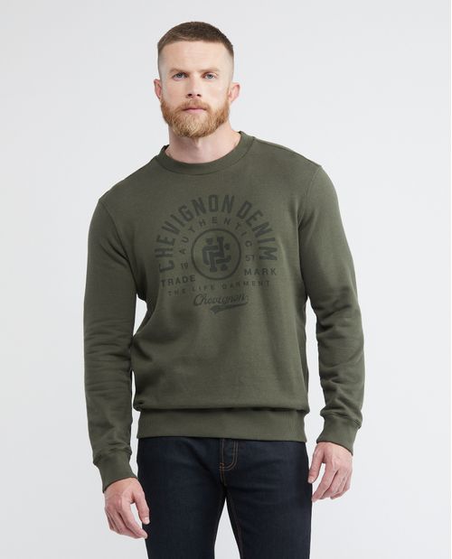 Buzo de Hombre, Cerrado Cuello Redondo - Gráfico Alta Densidad