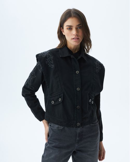 Chaqueta de Mujer, Tipo Trucker - Apliques Bordados Western
