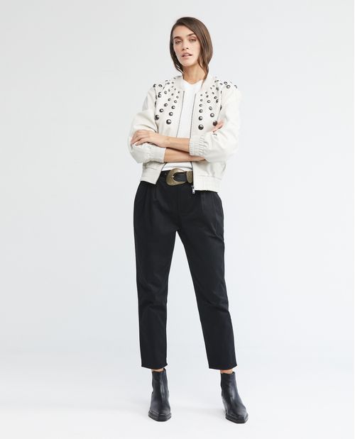 Pantalón de Mujer Tipo Chino, Tiro Alto Bota Skinny - Pinzas Frontales