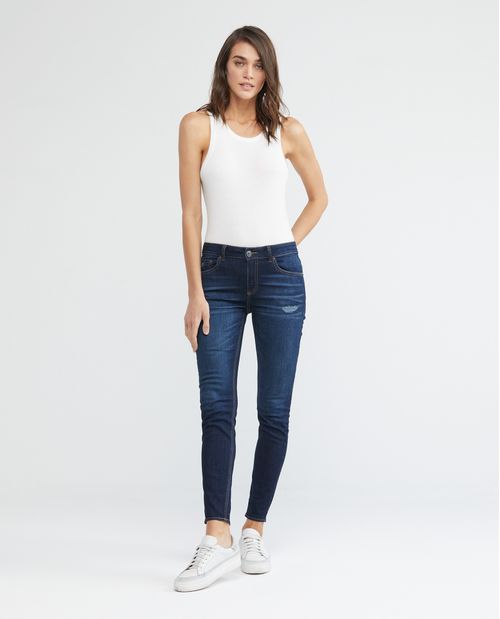 Jean de Mujer High Rise, Cosmo, Bota Skinny - Azul Oscuro