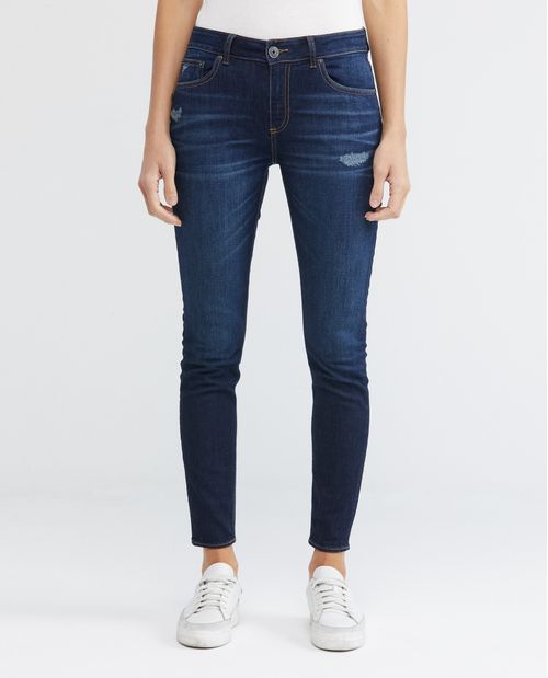 Jean de Mujer High Rise, Cosmo, Bota Skinny - Azul Oscuro