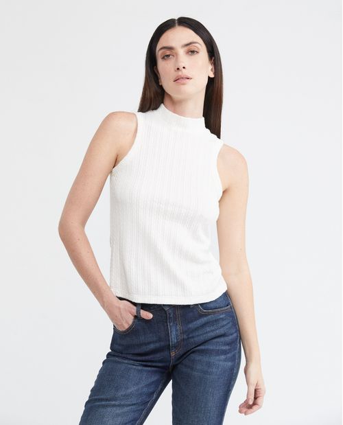 Camiseta de Mujer, Manga Sisa Cuello Tortuga - Tipo Tank