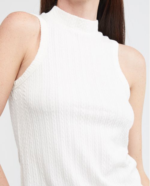 Camiseta de Mujer, Manga Sisa Cuello Tortuga - Tipo Tank