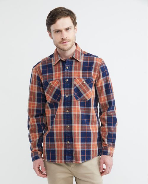 Camisa de Hombre, Classic Fit Manga Larga - Cuadros