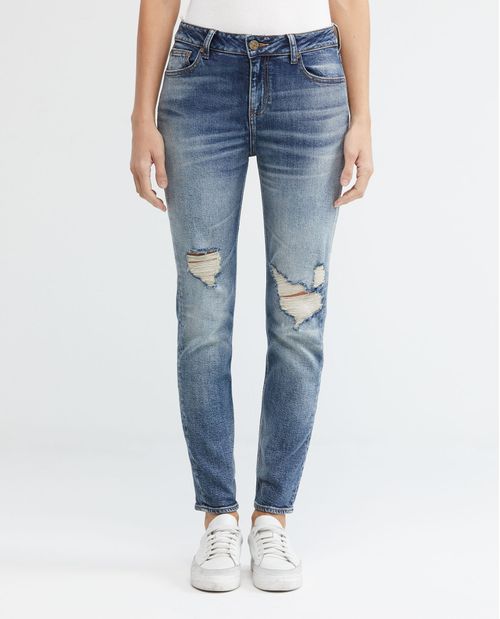 Jean de Mujer High Rise, Cosmo, Bota Skinny - Heritage Azul Medio