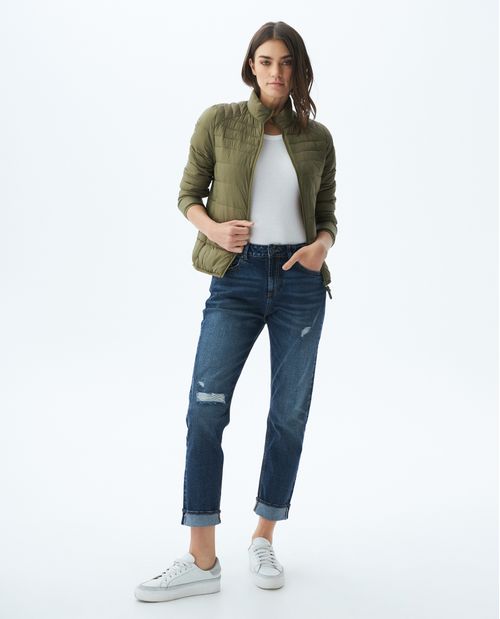 Jean de Mujer Medium Rise, Boyfit, Boot Cut - Selvedge Azul Medio