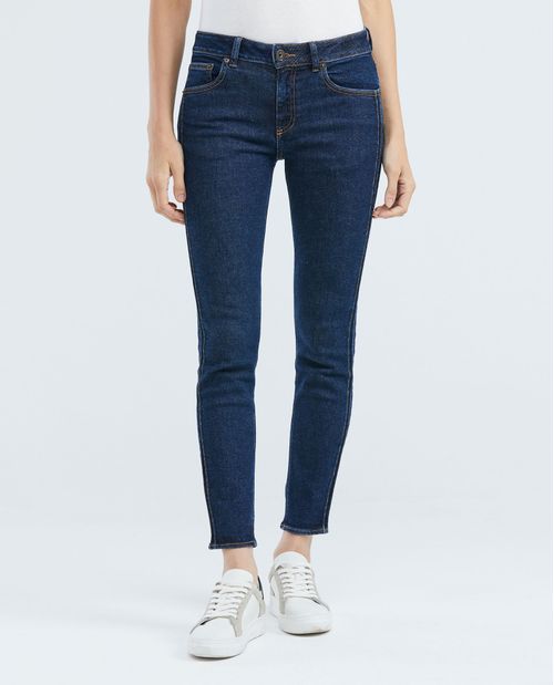 Jean de Mujer High Rise, Cosmo, Bota Skinny - Azul Oscuro