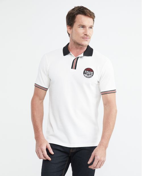 Camiseta de Hombre Tipo Polo, Slim Fit Manga Corta - Bloques de Color