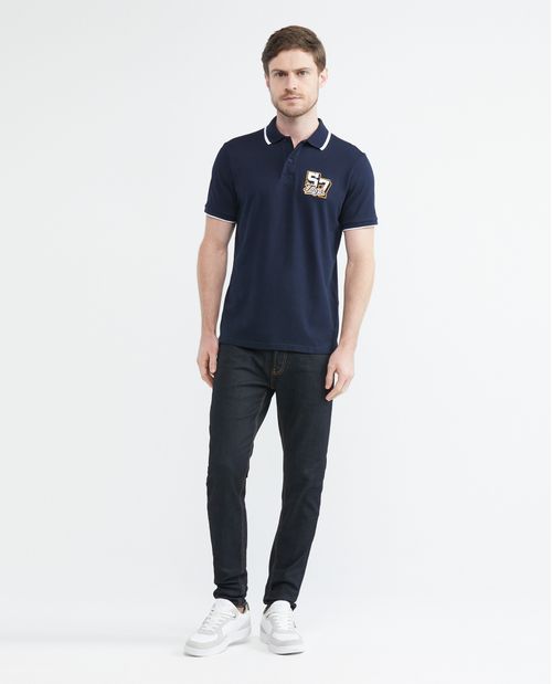 Camiseta de Hombre Tipo Polo, Slim Fit Manga Corta - TOGS Aplique Bordado Números