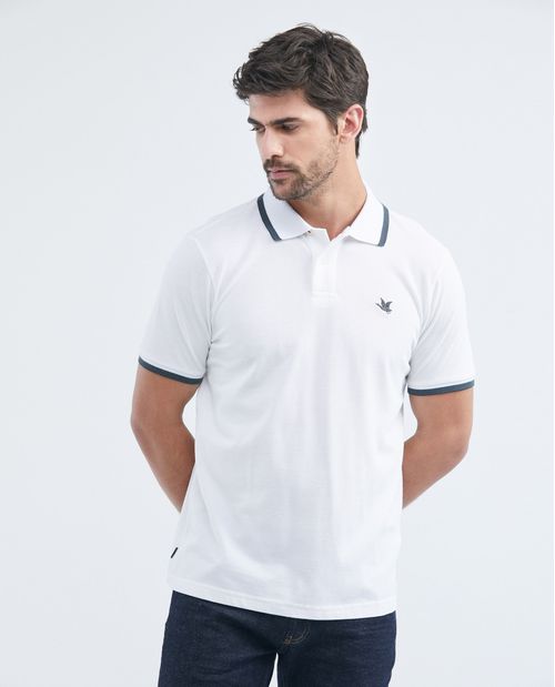 Camiseta de Hombre Tipo Polo, Classic Fit Manga Corta - Tejidos en Contraste